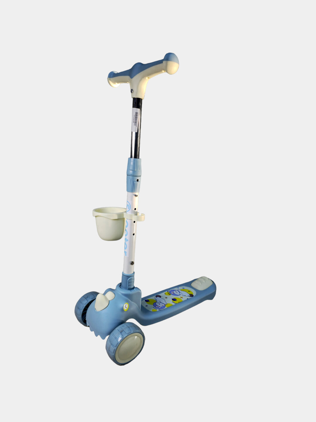 Самокат, для детей, 3 колеса, до 60 кг, ножной тормоз, синий — фото 1