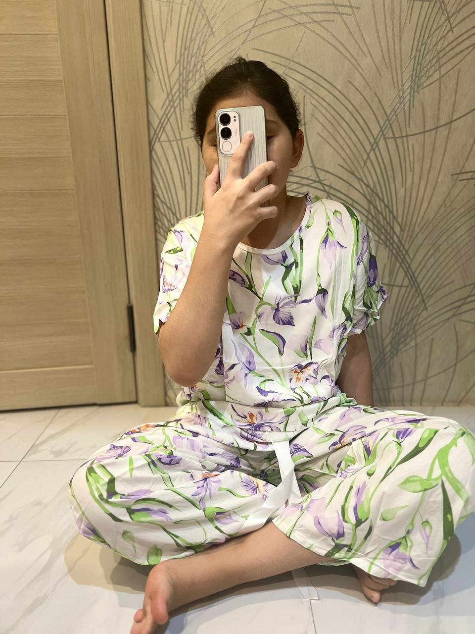 Пижама  Home wear, размер XL, белый/фиолетовый