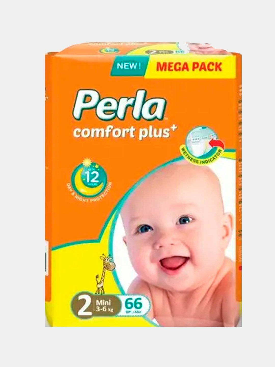 Подгузники Perla Camfort Plus Mega Pack размер №2 для детей 3-6 кг, упаковка 66 штуки