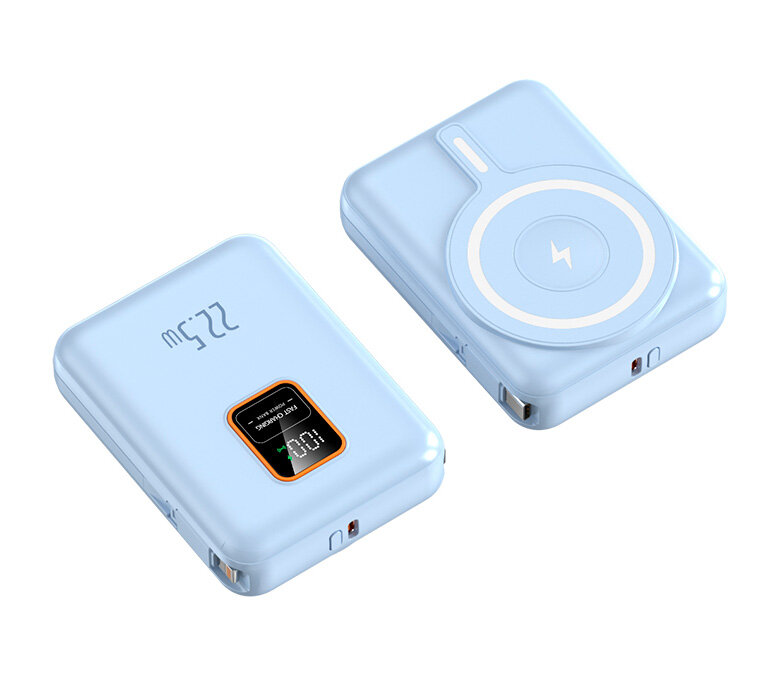 Портативный аккумулятор EOFE G108 10 000 мАч USB-C Lightning беспроводная зарядка до 22.5 Вт синий