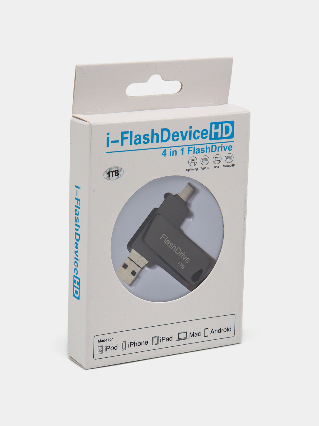 Флешка i-FlashDevice "HD", 4 в 1, 1TB, для iPhone/Android/Type-C/Micro-USB