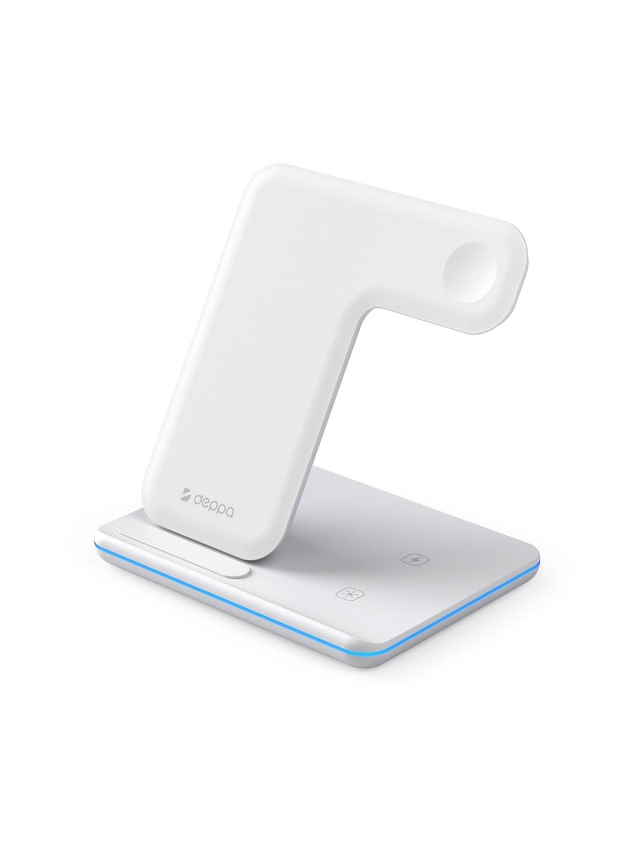 Беспроводное зарядное устройство Deppa 3 в 1 Charging Stand Neo: 20 Вт белое (24017)