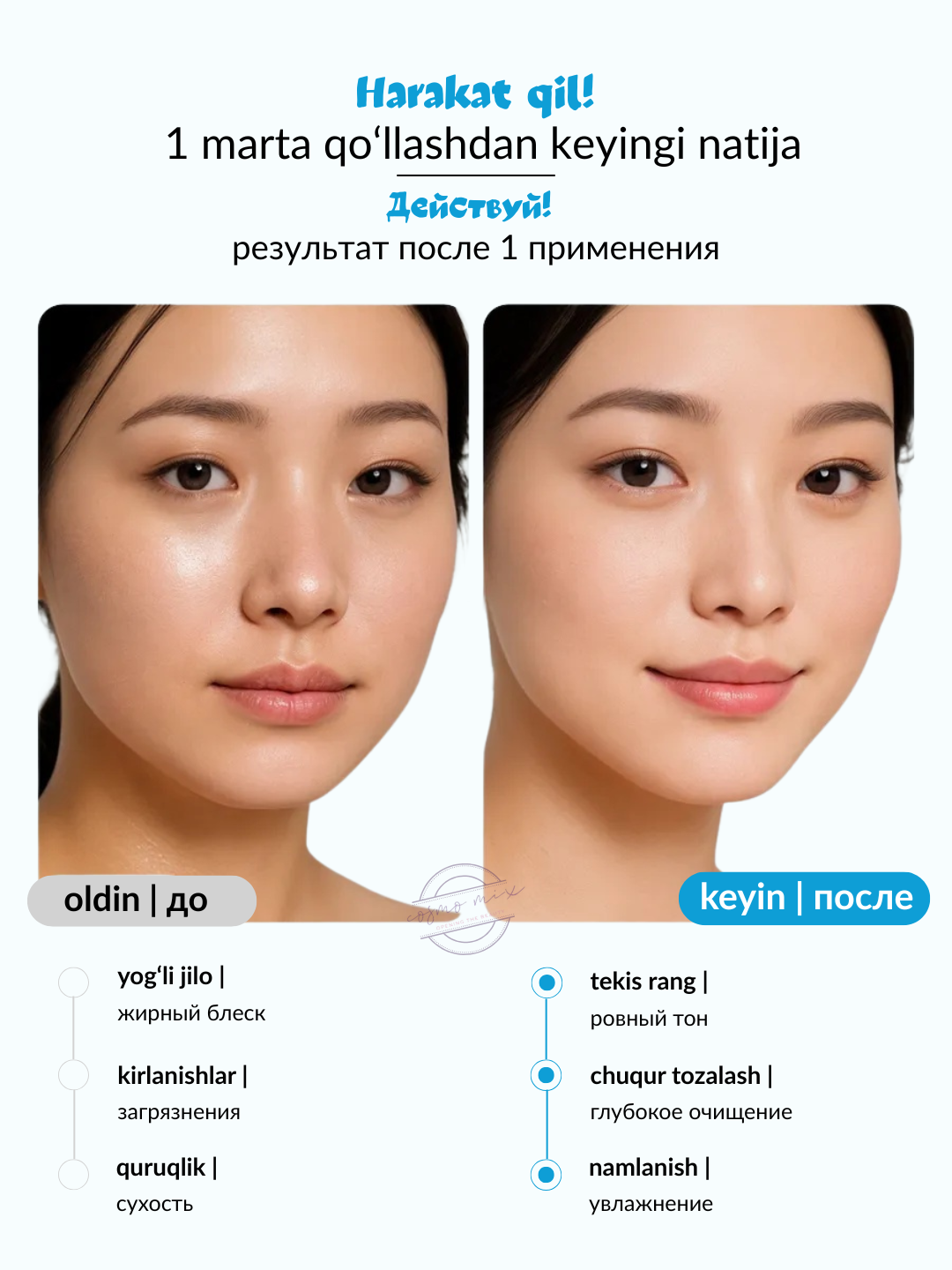 MIXIT White Rice Deep Cleansing Foam — глубоко очищающая пенка для умывания с экстрактом белого риса, 150 мл — фото 1