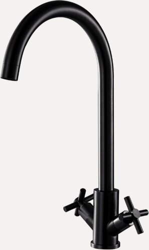 Изображение товара Смеситель для кухни Fashun A54028-7 с поворотным изливом, черный, матовый, вентильный, нержавеющая сталь