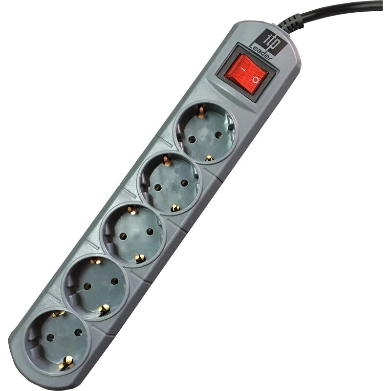 Сетевой фильтр ITP Leader  5 3м 10А 300Дж серый 