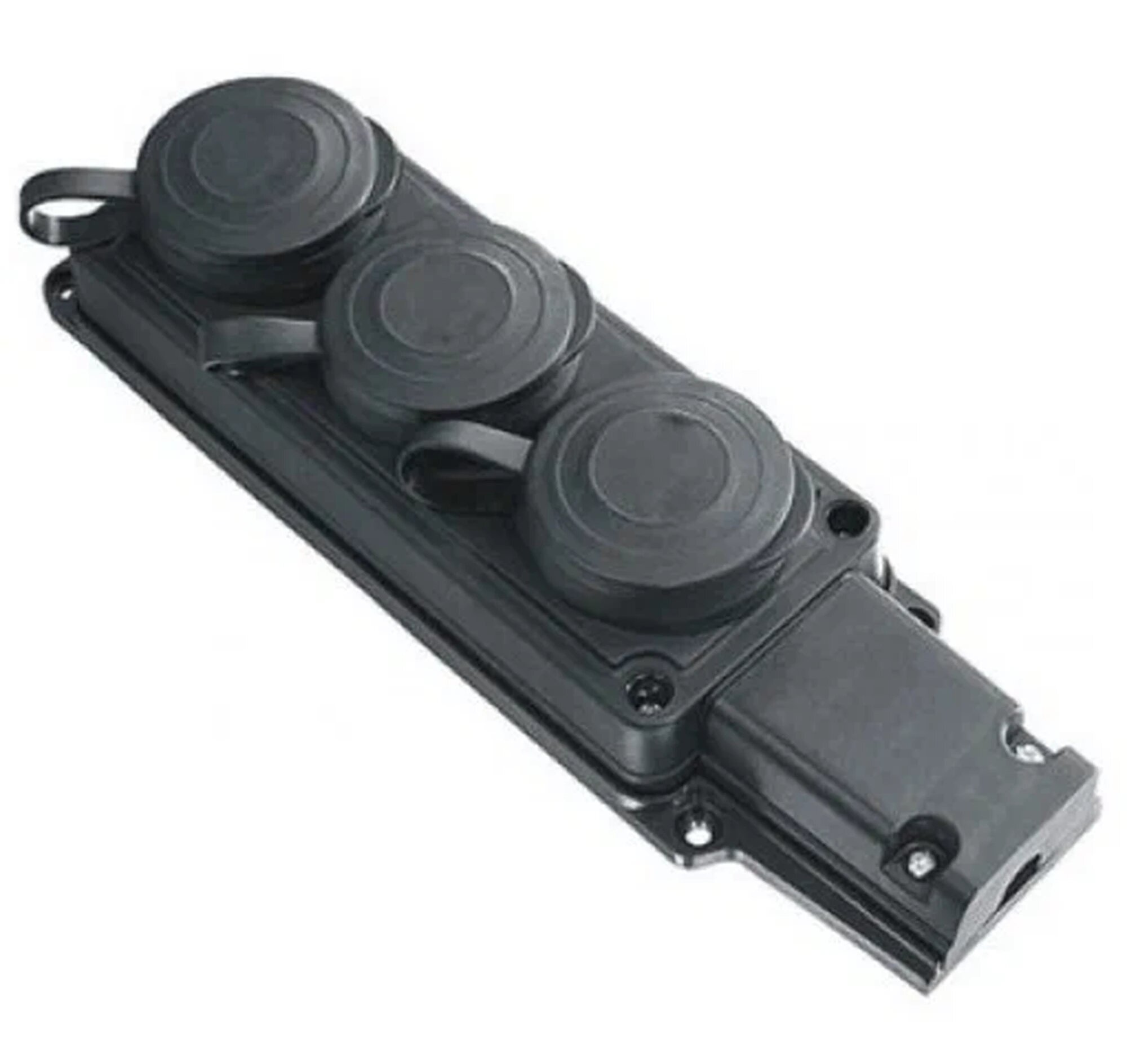 Колодка Электро каучуковая на 3 гнезда с заземлением IP44