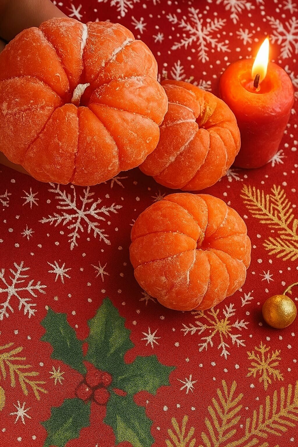 Свеча мандаринка 1 шт комплимент клиенту корпоративный подарок на новый год