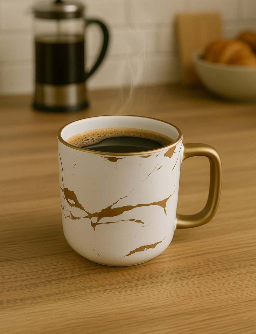 Керамическая кружки и бокалы с мраморным эффектом вместимость,300 мл — фото 1