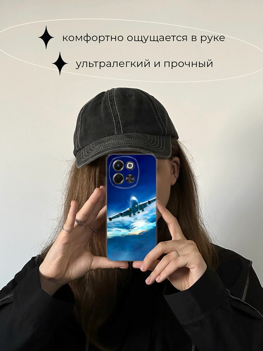 Чехол на Tecno Spark 30 5G / Текно Спарк 30 5G с принтом "Самолет в небе" — фото 1