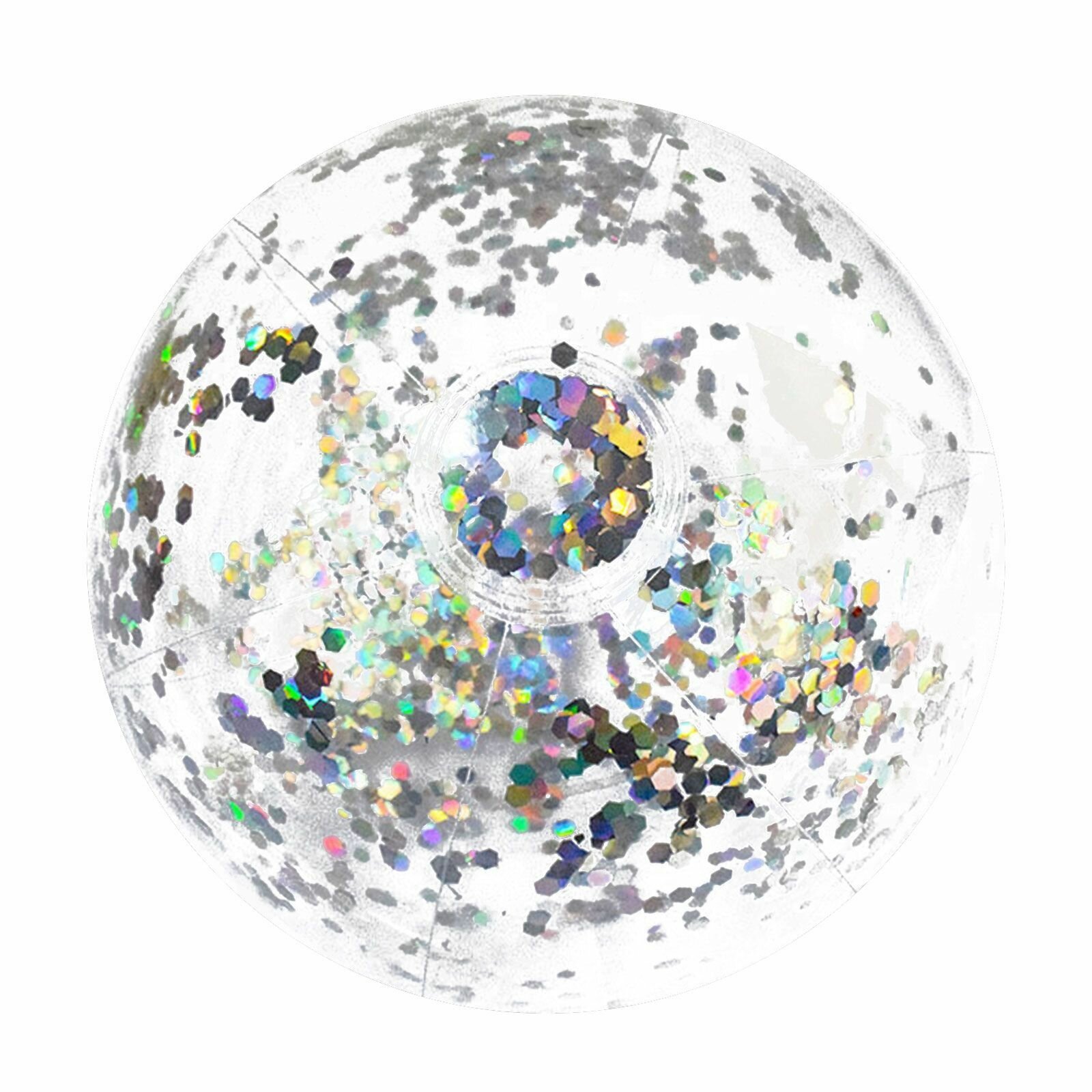 Прозрачный надувной пляжный мяч с блестками