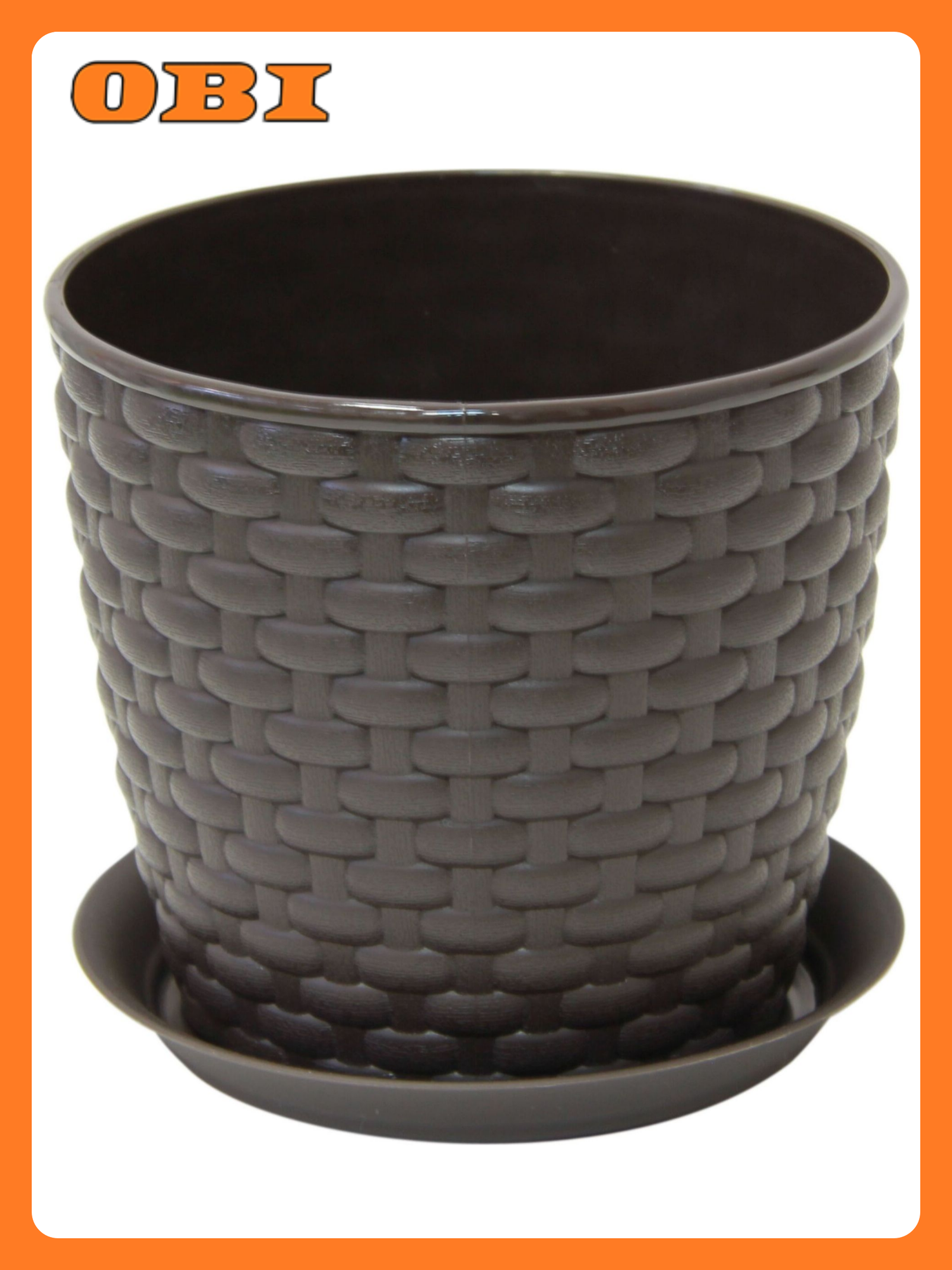 Кашпо IDEA Ротанг d13,5 см 1 л полипропиленовое коричневое с поддоном