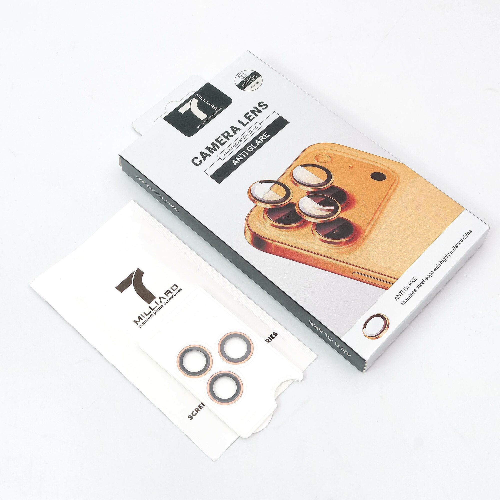 Защитное стекло для камеры 7Milliard для телефона iphone 17Pro/17ProMax Orange