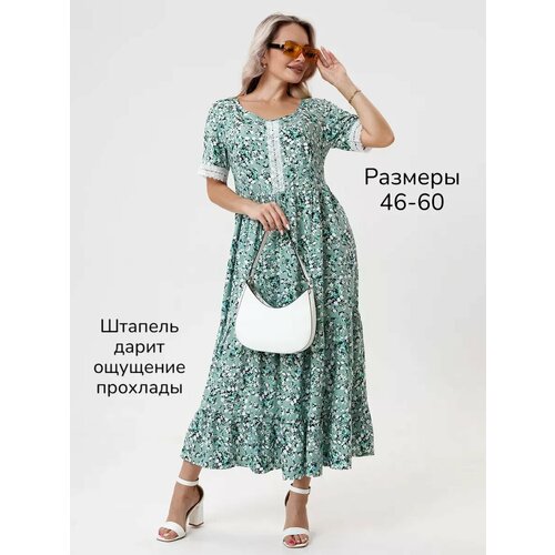 фото Платье для кормящих мам текстильный край платье, размер 52, ментоловый