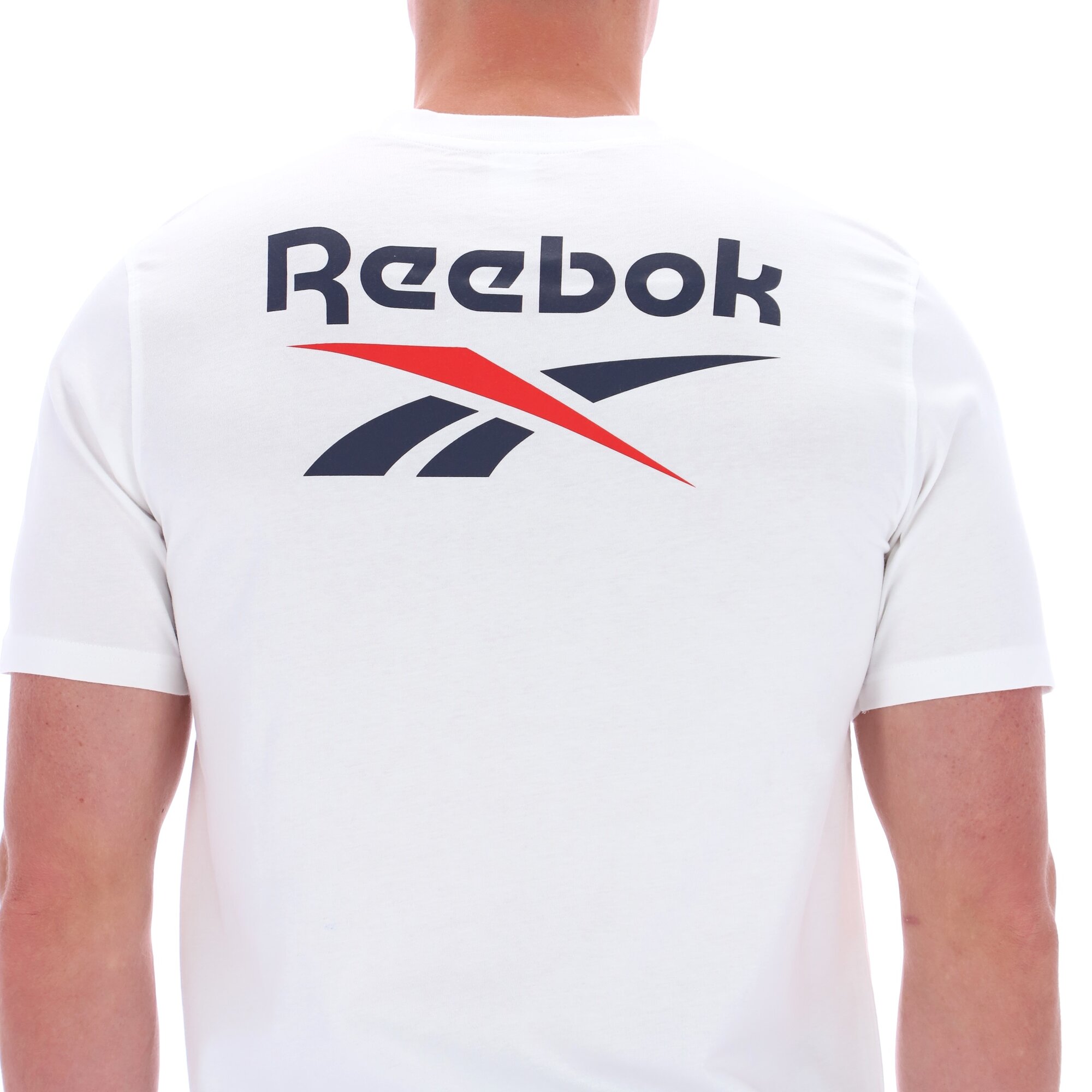 Футболка Reebok MITCHAM FRNT BK LOGO CREW, размер M INT, белый — фото 1