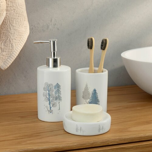 Аксессуары для ванной комнаты Larch набор 3 шт белый 2631₽