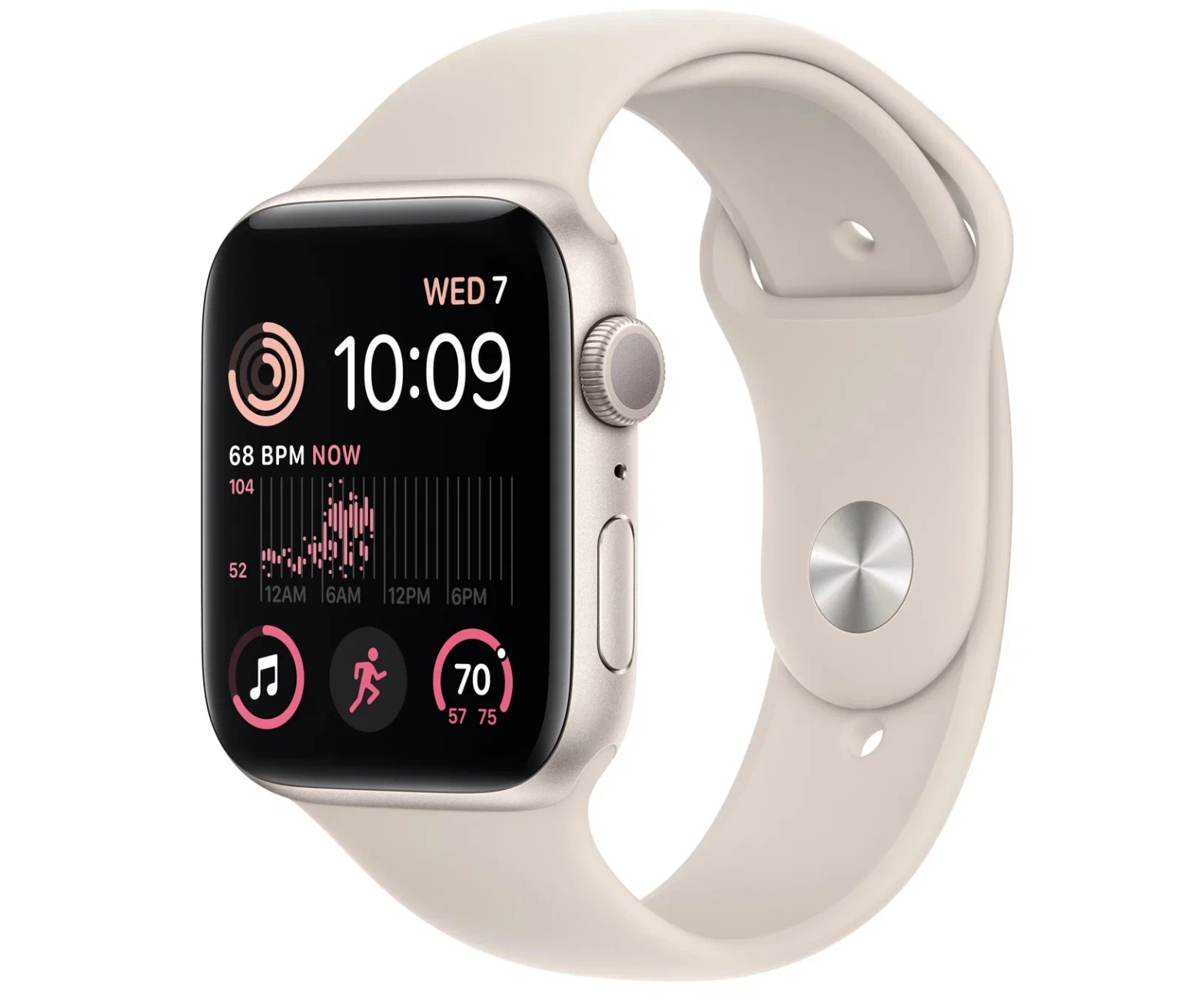 Умные часы Apple Watch Series SE Gen 2 44 мм Aluminium Case GPS, starlight Sport Band — фото 1