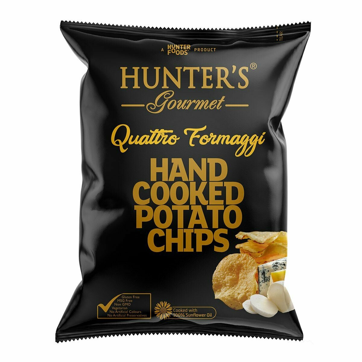 Чипсы картофельные Hunters Gourmet Четыре Сыра 125г, пакет