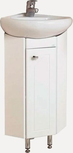 Изображение товара Тумба под раковину без столешницы Onika Малютка 33 напольная, белая, глянцевая, из МДФ, тумба для ванной, с дверками