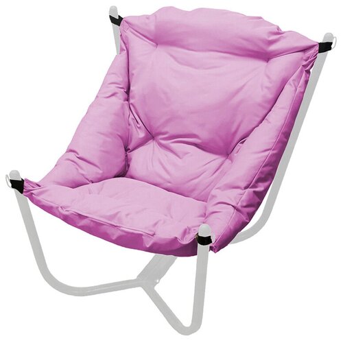 Мягкое кресло ЧИЛ Белое с Розовой подушкой 800х1720х850 M-GROUP