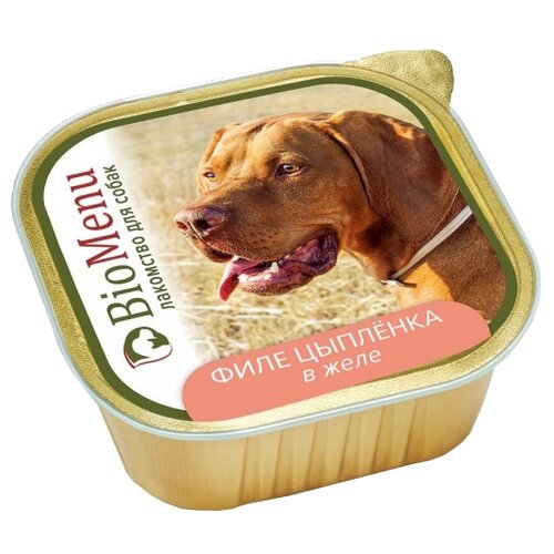 BIOMENU для взрослых собак с филе цыпленка в желе 150 гр (150 гр х 10 шт)
