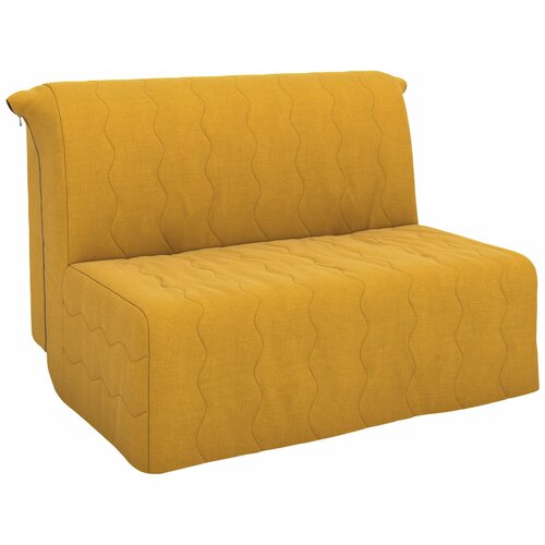 Прямой диван Первый Мебельный Бонд Желтый, рогожка 125 см
