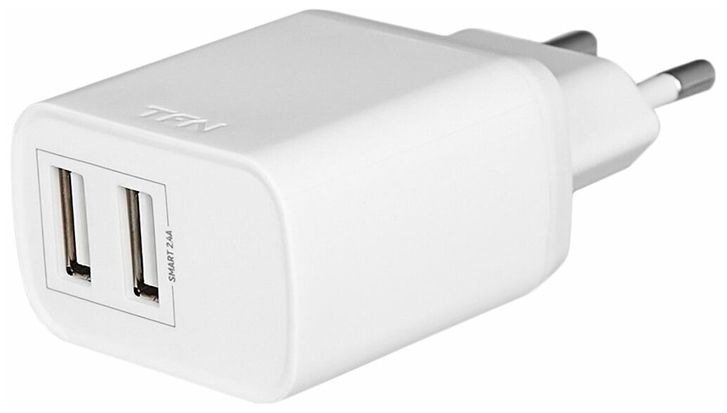 Зарядное устройство TFN Smart, 2xUSB, 2.4A, белый