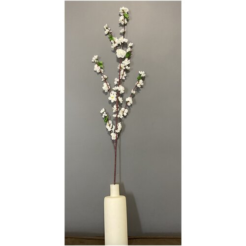 SunGrass / Искусственная сакура белая, 120 см - 1 шт / Искусственные цветы / Декор для дома /
