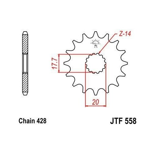 Звезда JT ведущая JTF558.18 18 зубьев