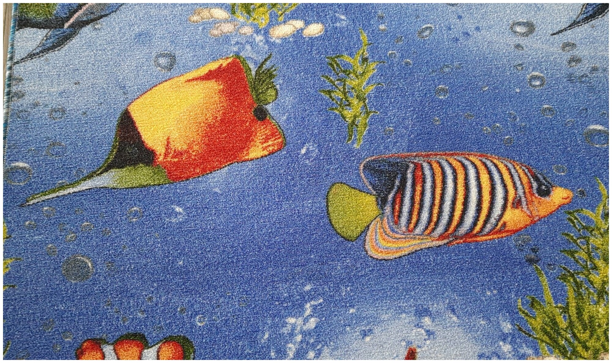 Ковровая дорожка на войлоке, Витебские ковры, с печатным рисунком, 1124, рыбы, детская, разноцветная, 1.3*2.5 м - фотография № 5