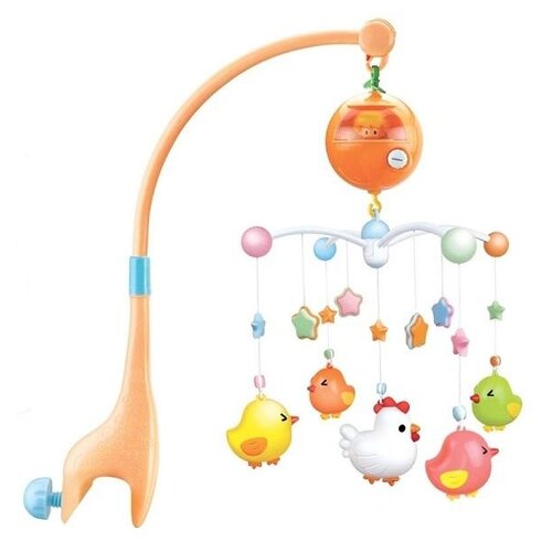 Электронный мобиль Zhorya Улыбка детства Птенцы (ZYA-A1818-2), оранжевый мобили наша игрушка на кроватку улыбка детства птенцы