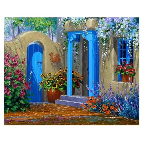 фото Color Kit Картина по номерам "Цветущий дворик" 40х50 см (CG986)