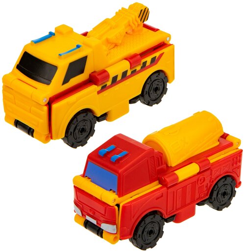 Машинка 1toy Transcar Double Автокран – Бетономешалка, 8 см, блистер