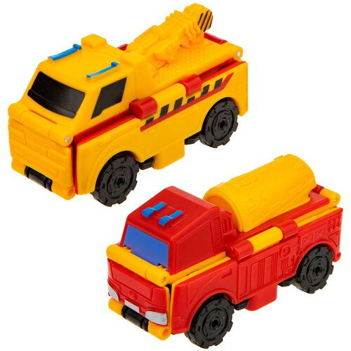 Машинка 1toy Transcar Double Автокран – Бетономешалка, 8 см, блистер