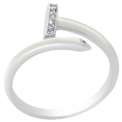 фото Кольцо corona, серебро, золото, 925 проба, родирование, фианит, размер 19, золотой