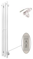 Полотенцесушитель электрический INARO профильный 1200х120 правый, скр. монтаж, СНШ, белый матовый(RAL 9016), (Ferrum, 3 крючка), Маргроид