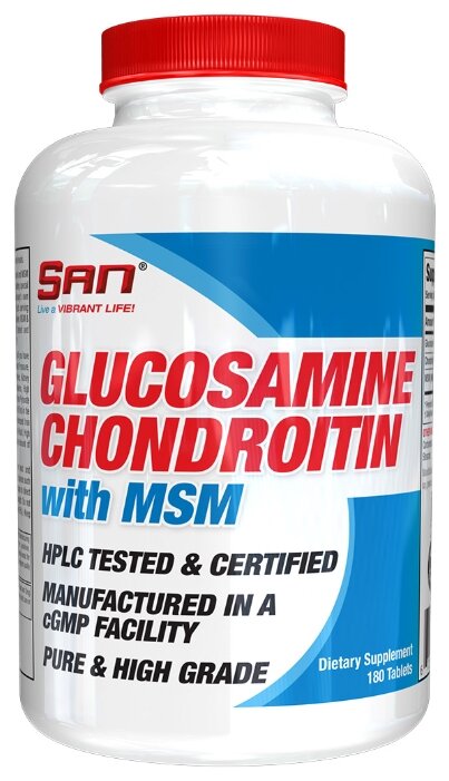 Препарат для укрепления связок и суставов S.A.N. Glucosamine Chondroitin 180 шт.