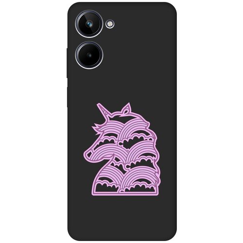 Матовый чехол Rainbow Unicorn для Realme 10 4G / Рилми 10 4Г с 3D эффектом черный матовый чехол unicorn dab для realme 10 4g рилми 10 4г с 3d эффектом мятный