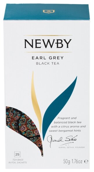 Чай "Newby" черный "Earl Grey" 25 пакетиков.