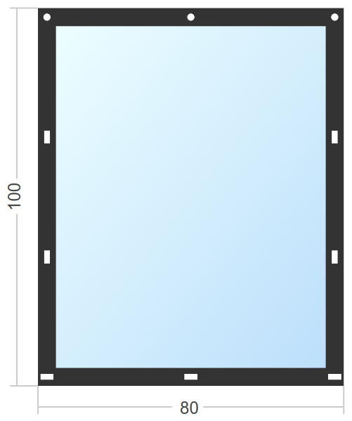 Мягкое окно Софтокна 80х100 см съемное, Скоба-ремешок, Прозрачная пленка 0,7мм, Черная окантовка, Комплект для установки - фотография № 3