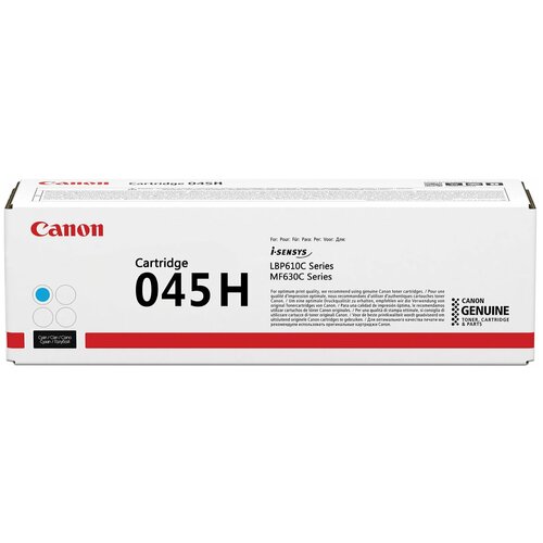 Картридж лазерный CANON (045HC) MF635/633/631/LBP 611/613, голубой, ресурс 2200 стр, оригинальный, 1245C002