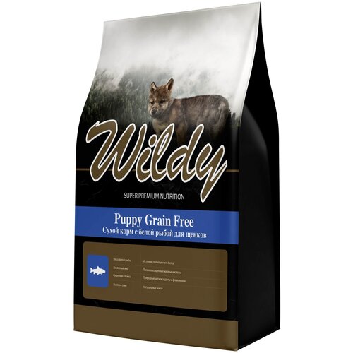 Сухой корм для щенков WILDY GRAIN FREE с белой рыбой 3кг