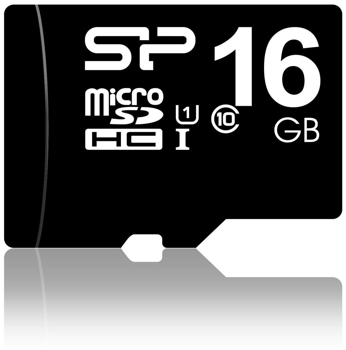 Карта памяти microSDHC Silicon Power 16Gb class 10 UHS-I SP016GBSTH010V10, 1шт.