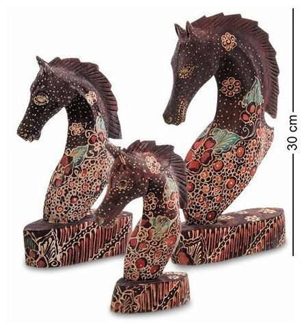 Фигурка Лошадь набор из трех 25,20,15 см (батик, о. Ява) 10-013 113-402379