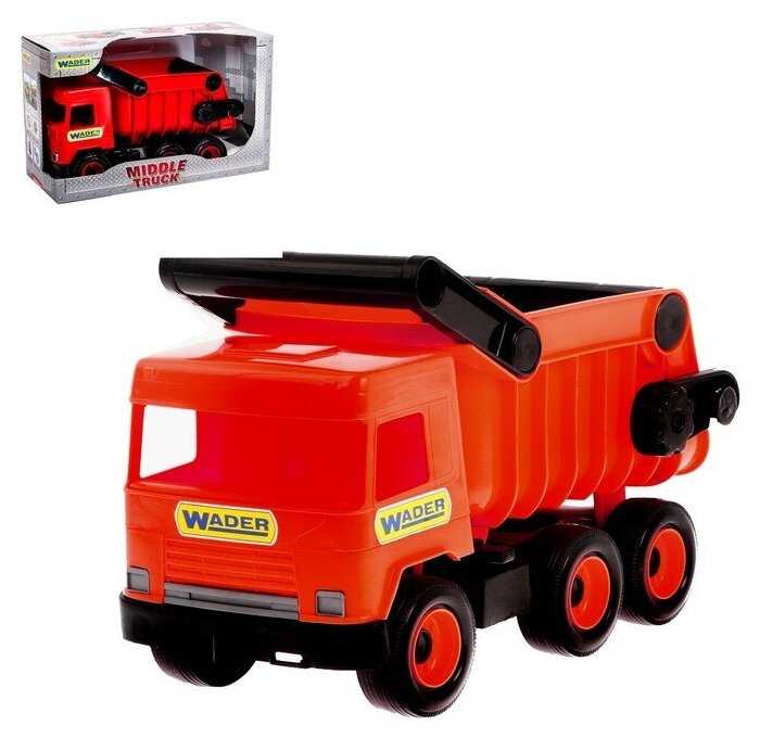 Самосвал Тигрес Middle Truck, красный, пластик, в сетке (39486)