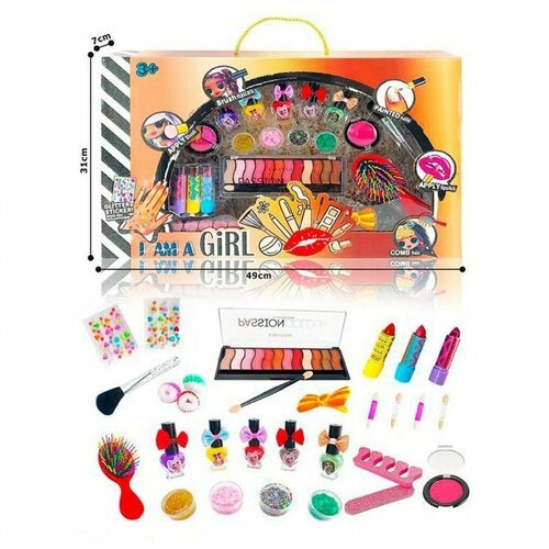 Набор декоративной косметики для девочек / Блеск для губ / Лак для ногтей / Тени для век / Детская косметика