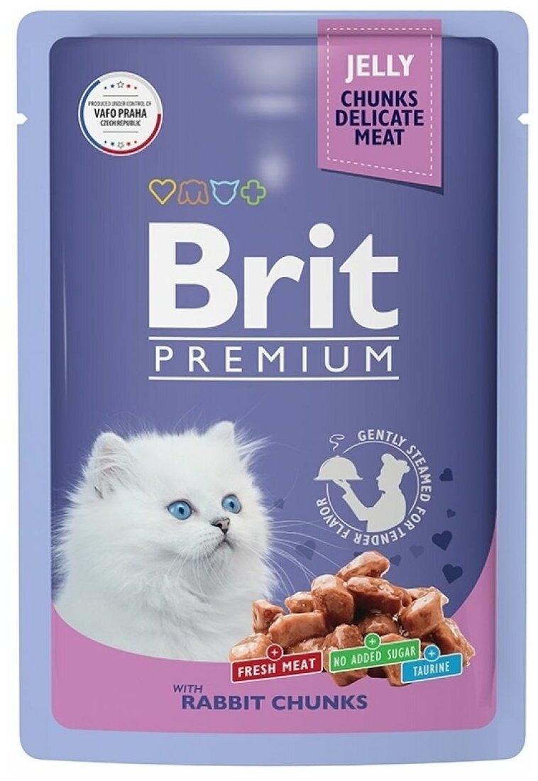 BRIT PREMIUM, Пауч для котят, Кролик в желе, 85г - фотография № 1