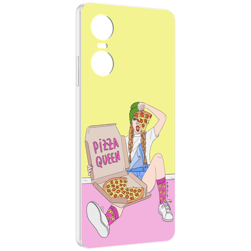 Чехол MyPads королева-пиццы женский для Tecno Pop 6 Pro задняя-панель-накладка-бампер