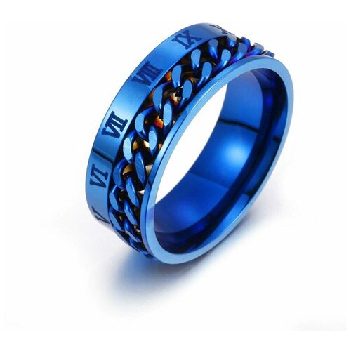 кольцо tasyas цепь времени blue size 21 Кольцо помолвочное TASYAS, размер 22.5, синий