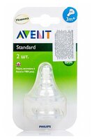 Соска Philips AVENT Essential силиконовая 3м+ 2шт. SCF968/22 бесцветный