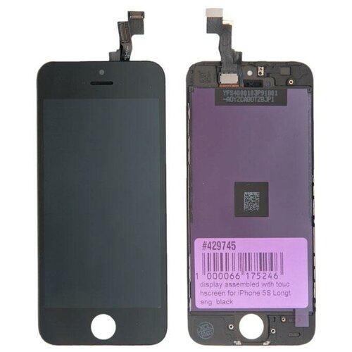 Дисплей в сборе с тачскрином для Apple iPhone 5S AAA, чёрный дисплей amperin для iphone 5s в сборе с тачскрином aaa белый